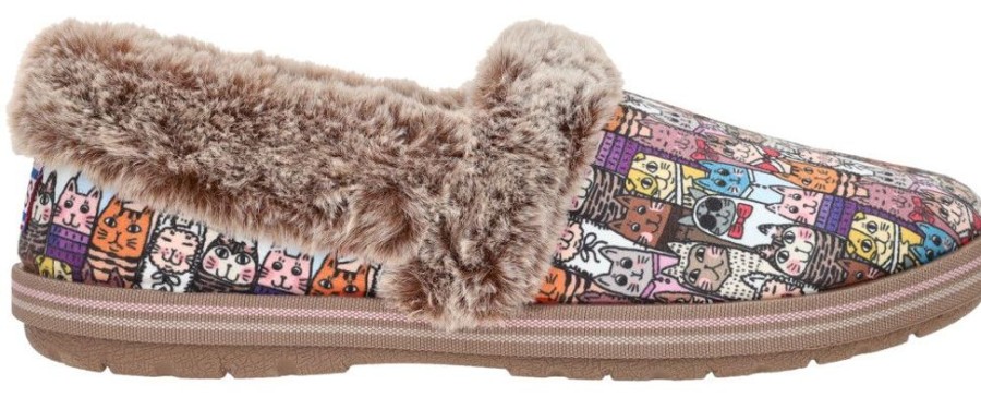 Dames Skechers | Skechers Bobs Too Cozy Chic Cat Pantoffel