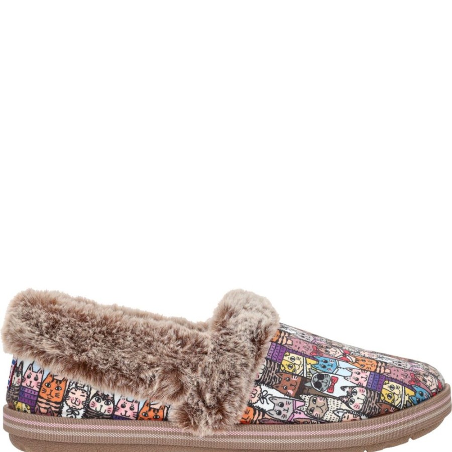 Dames Skechers | Skechers Bobs Too Cozy Chic Cat Pantoffel