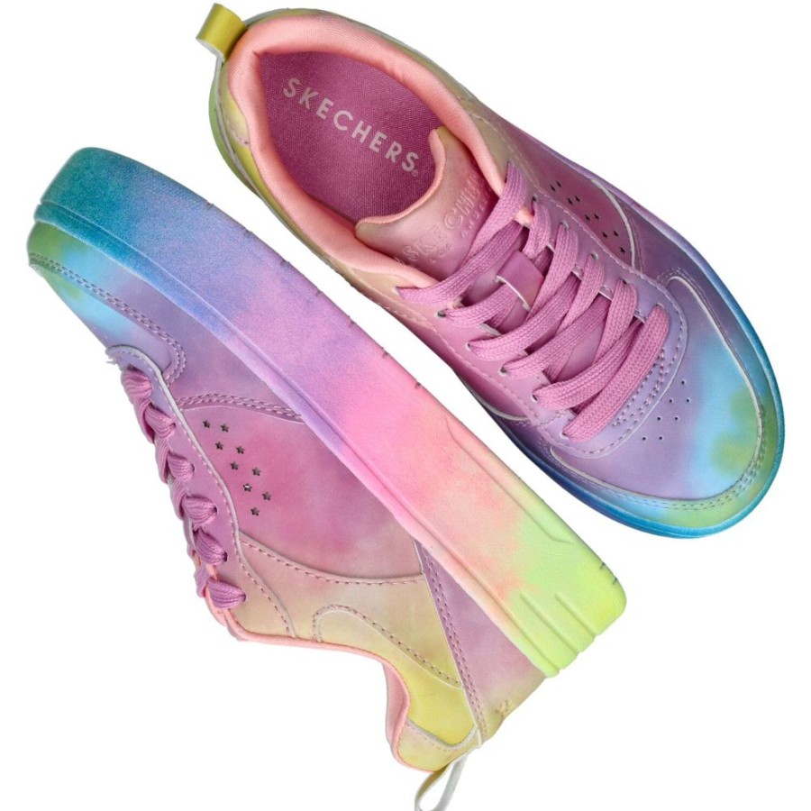 Meisjes Skechers | Skechers Court High Watercolor Sneaker