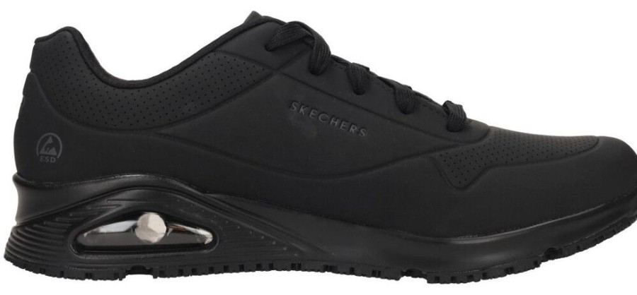 Heren Skechers | Skechers Work Relaxed Fit Uno Slipresistant Sutal Sneaker